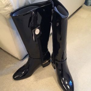Zara vegan patent boots